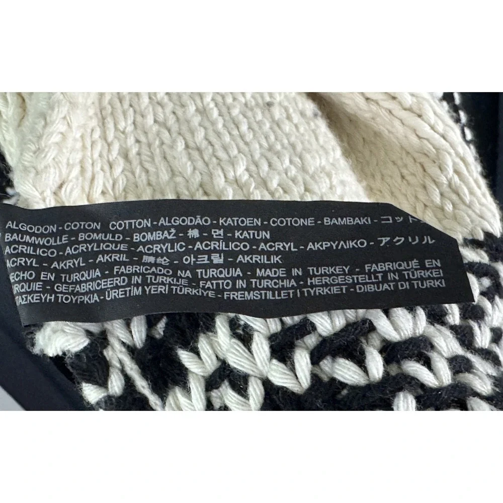 Zara Comfy Chunky Fringe Knit Oversized Cardigan Shabby Chic Bohemian Aztec Sz M